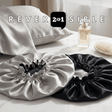Silver & Black Pure Mulberry Silk Bonnet – Reversible & Durable - NOCHKA
