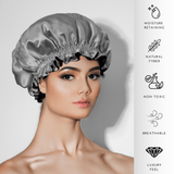 Silver & Black Pure Mulberry Silk Bonnet – Reversible & Durable - NOCHKA
