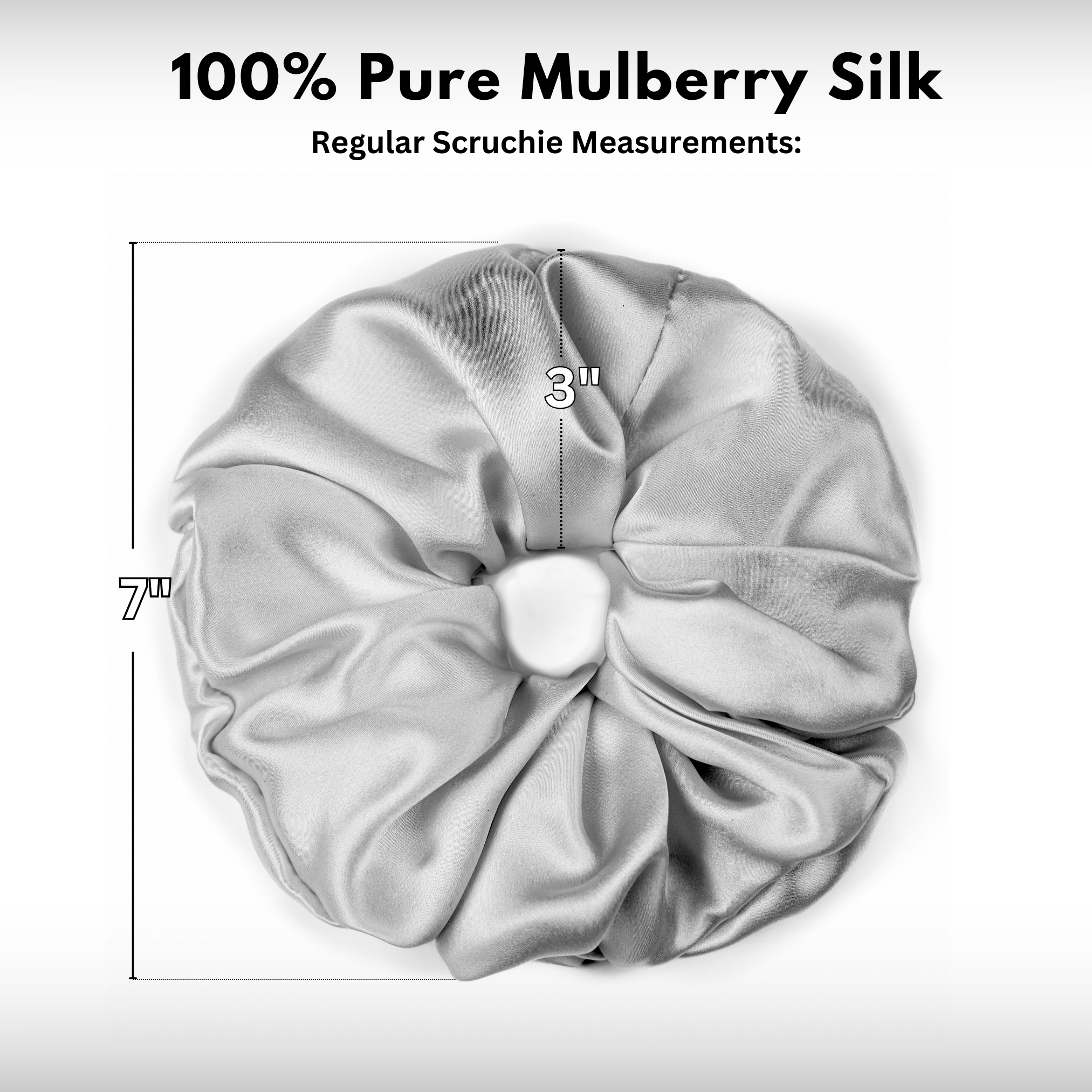 Silver Jumbo Scrunchie – 100% Pure Mulberry Silk, Perfect for All Hair Types - NOCHKA
