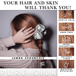 Silver Jumbo Scrunchie – 100% Pure Mulberry Silk, Perfect for All Hair Types - NOCHKA
