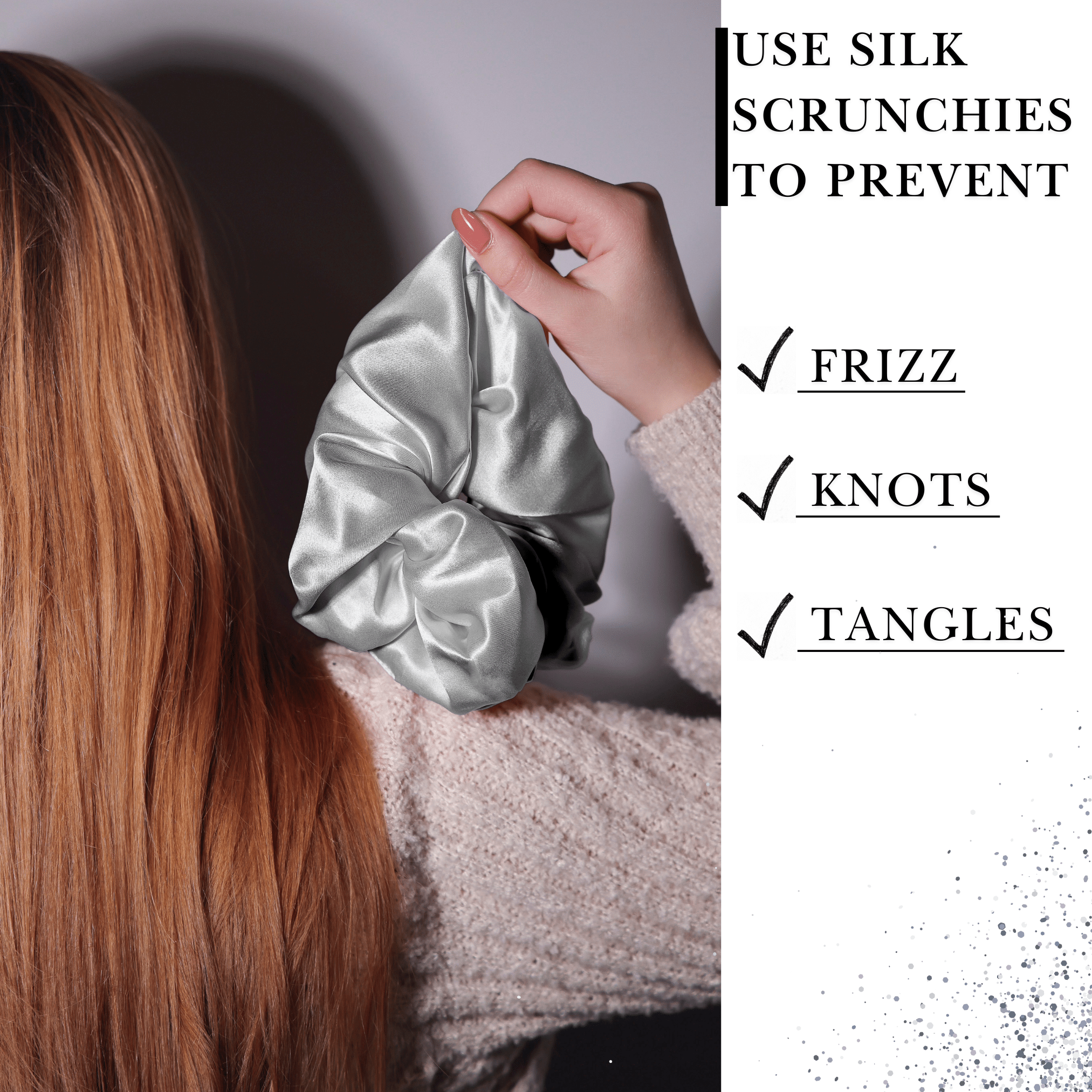 Silver Jumbo Scrunchie – 100% Pure Mulberry Silk, Perfect for All Hair Types - NOCHKA
