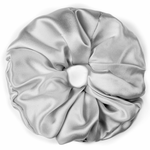 Silver Jumbo Scrunchie – 100% Pure Mulberry Silk, Perfect for All Hair Types - NOCHKA
