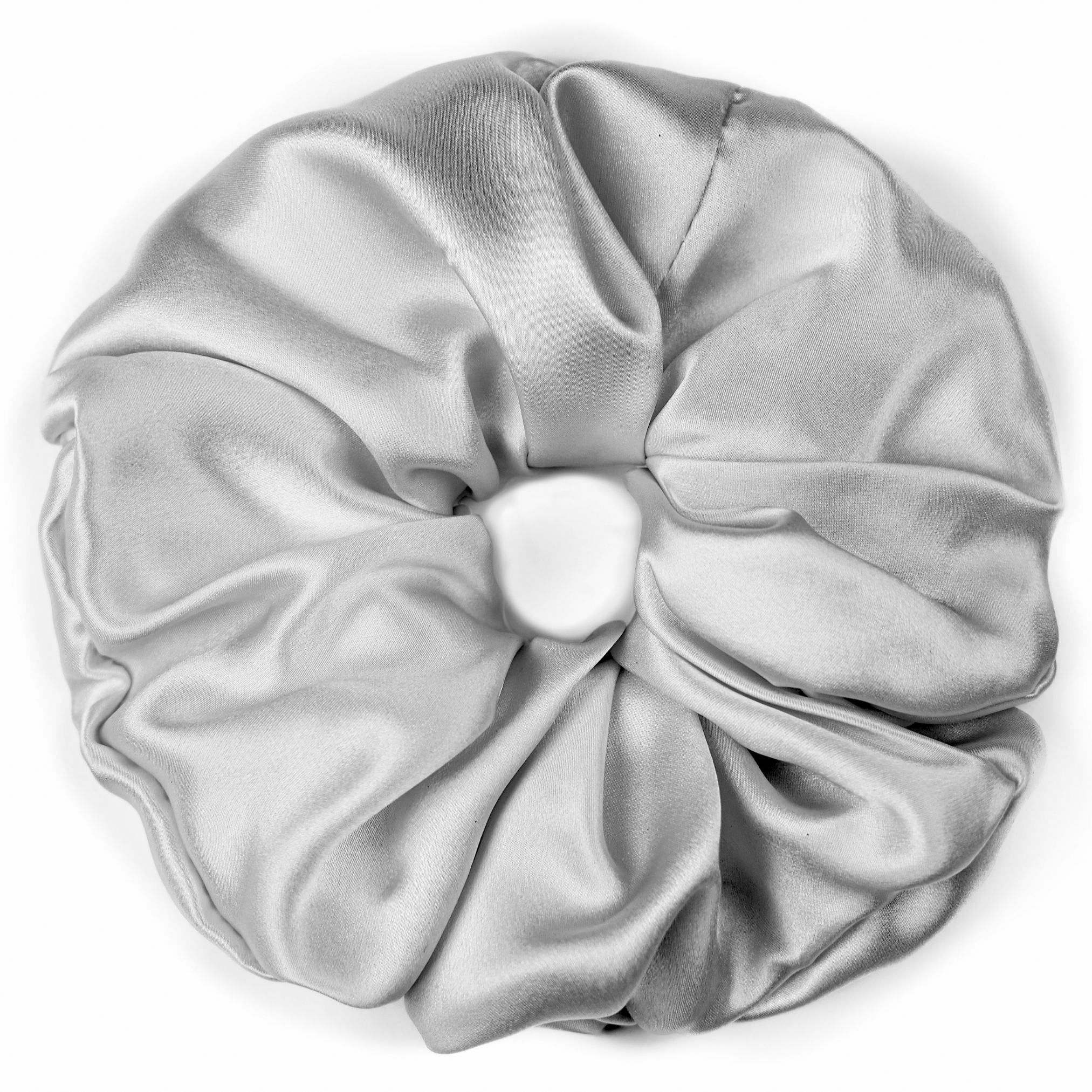 Silver Jumbo Scrunchie – 100% Pure Mulberry Silk, Perfect for All Hair Types - NOCHKA

