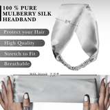 Silver Pure Silk Headband - NOCHKA
