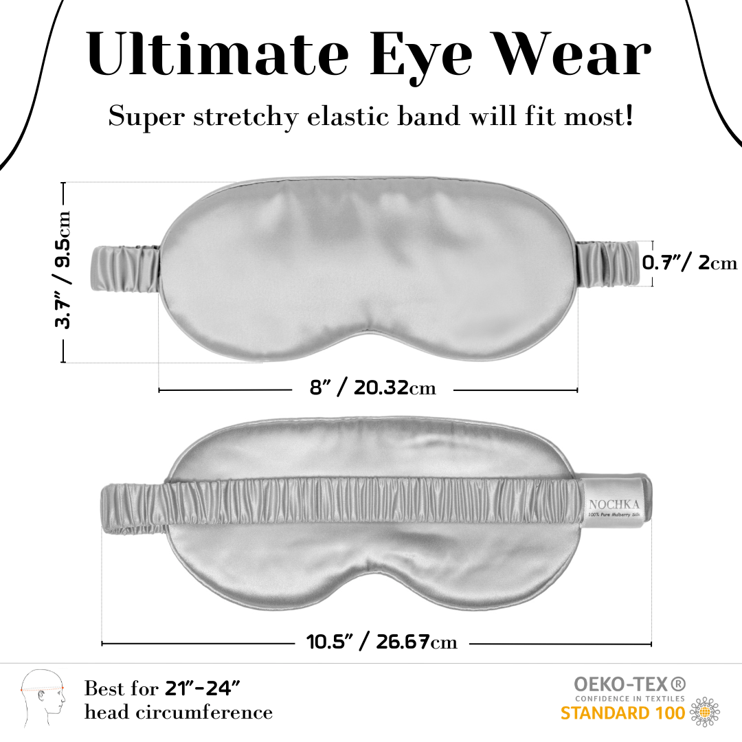 Silver Pure Silk Sleep Mask - NOCHKA

