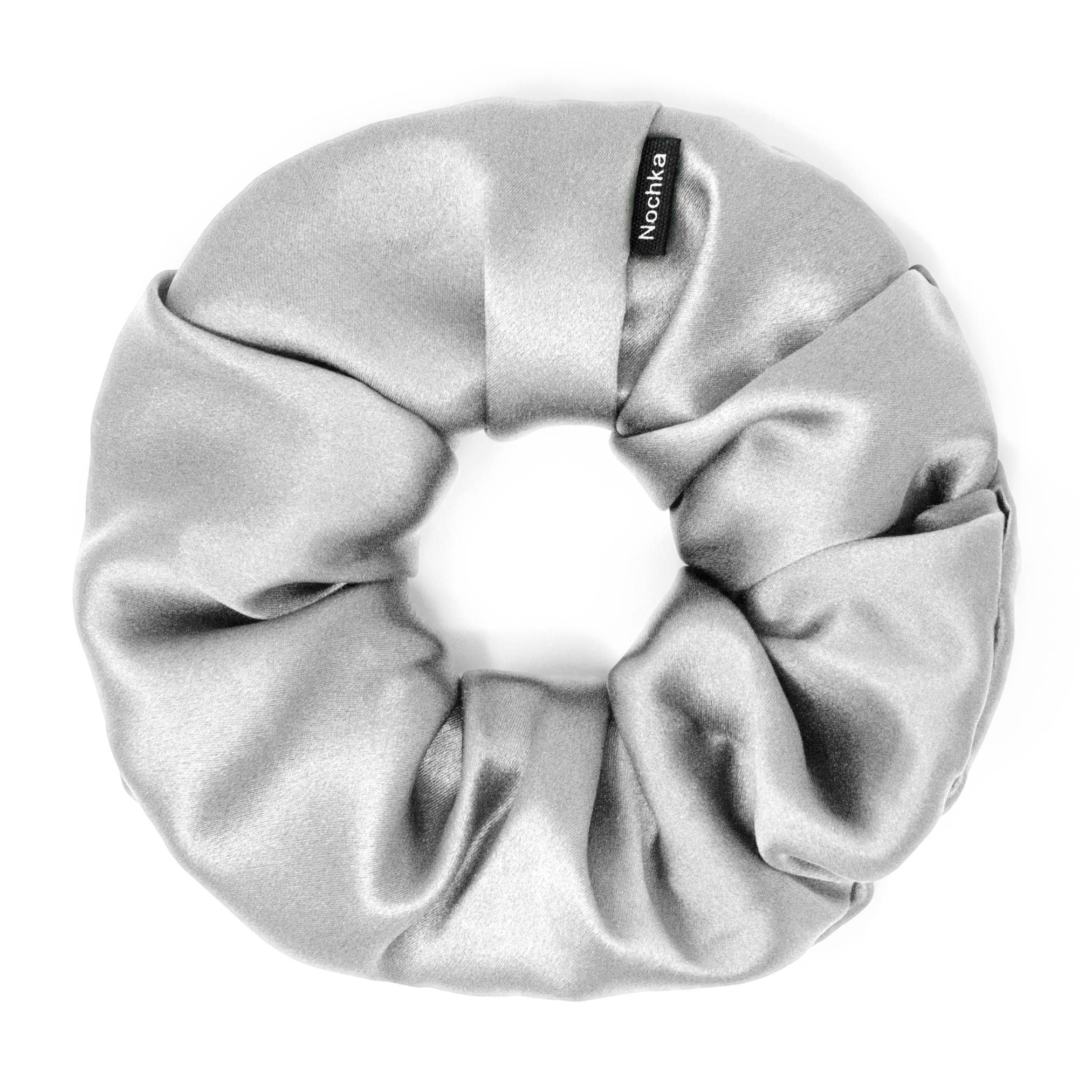 Silver Regular Scrunchie – 100% Pure Mulberry Silk, Perfect for All Hair Types - NOCHKA
