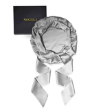 Silver Reversible Bonnet with Ties - NOCHKA

