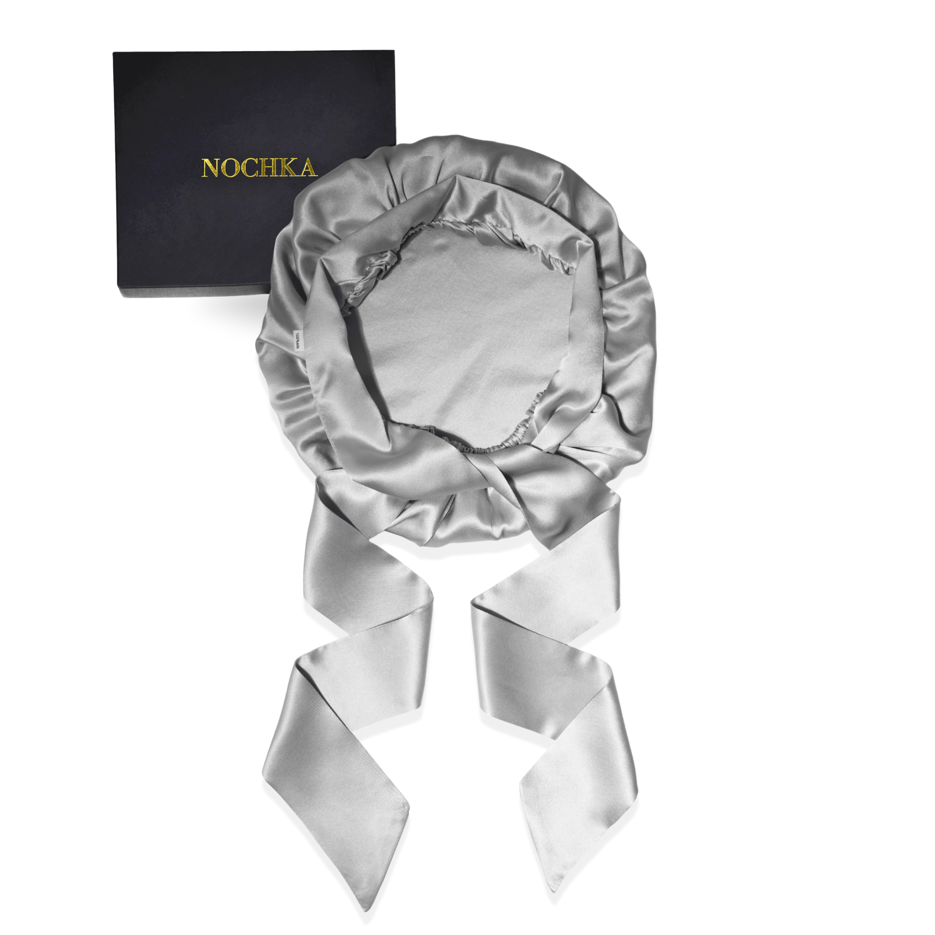 Silver Reversible Bonnet with Ties - NOCHKA
