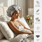 Silver Reversible Bonnet with Ties - NOCHKA
