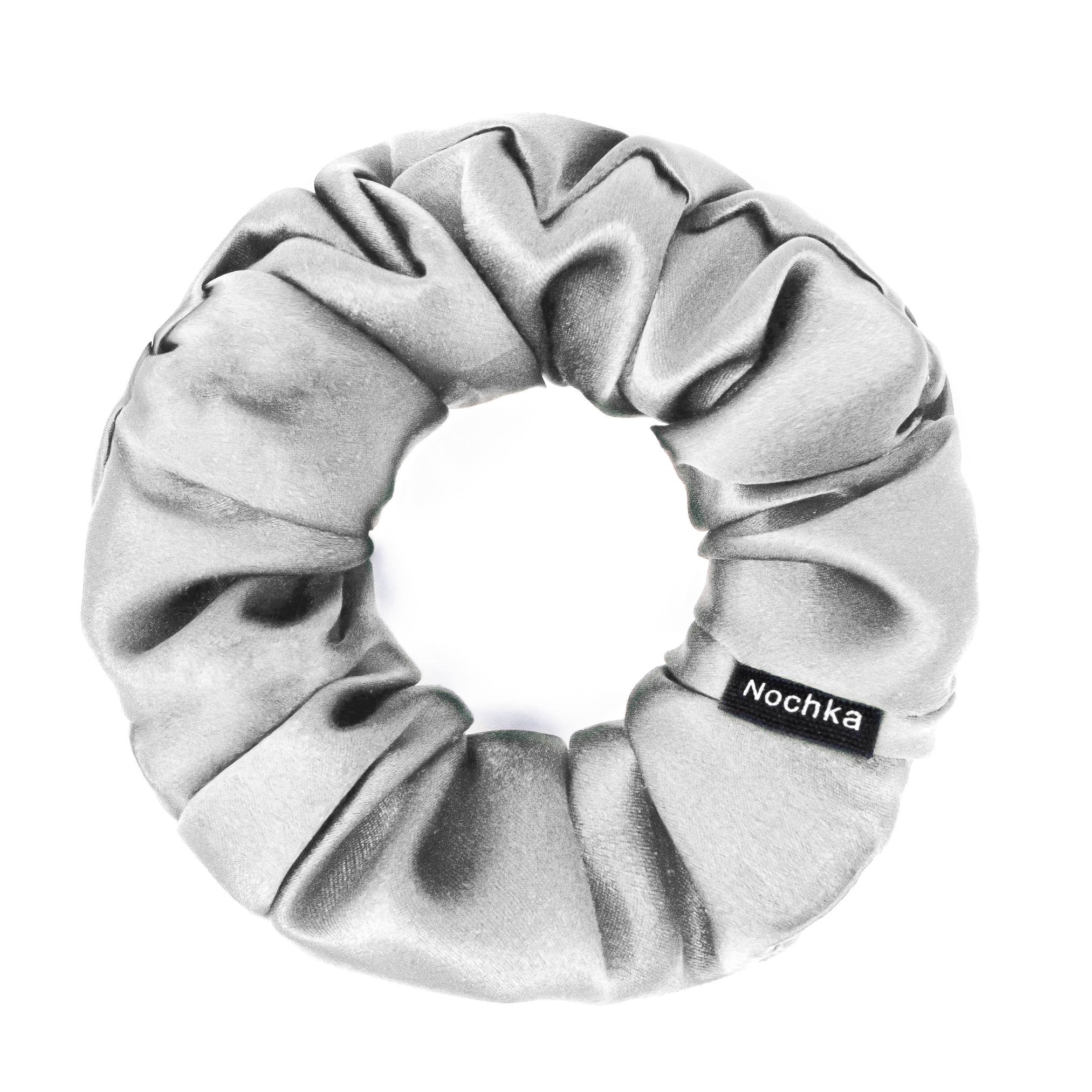 Silver Skinny Scrunchie – 100% Pure Mulberry Silk, Perfect for All Hair Types - NOCHKA
