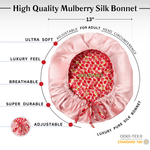 Strawberry Pure Mulberry Silk Medical Bonnet – Reversible & Durable - NOCHKA
