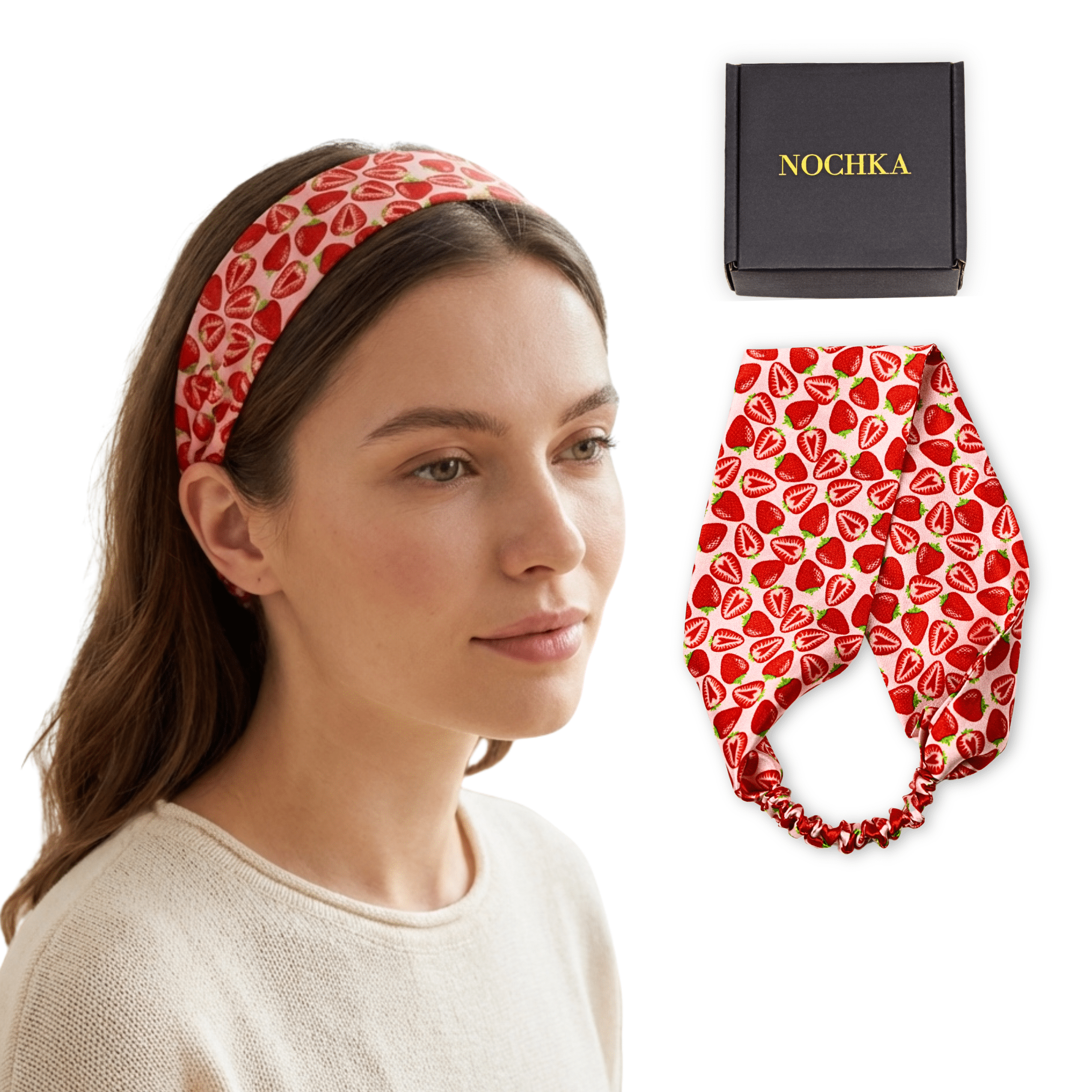 Strawberry Pure Silk Headband - NOCHKA
