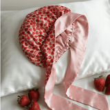 Strawberry Reversible Bonnet with Ties - NOCHKA

