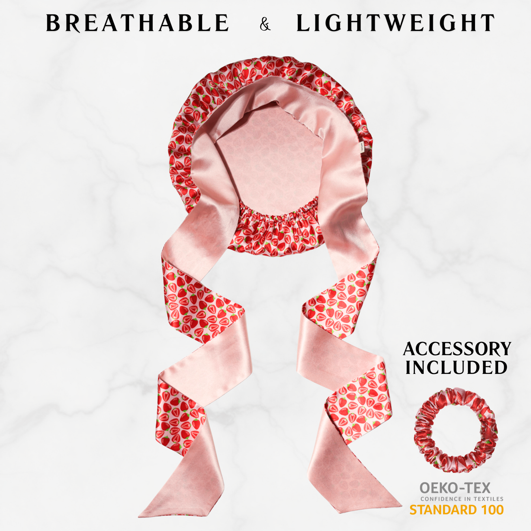 Strawberry Reversible Bonnet with Ties - NOCHKA
