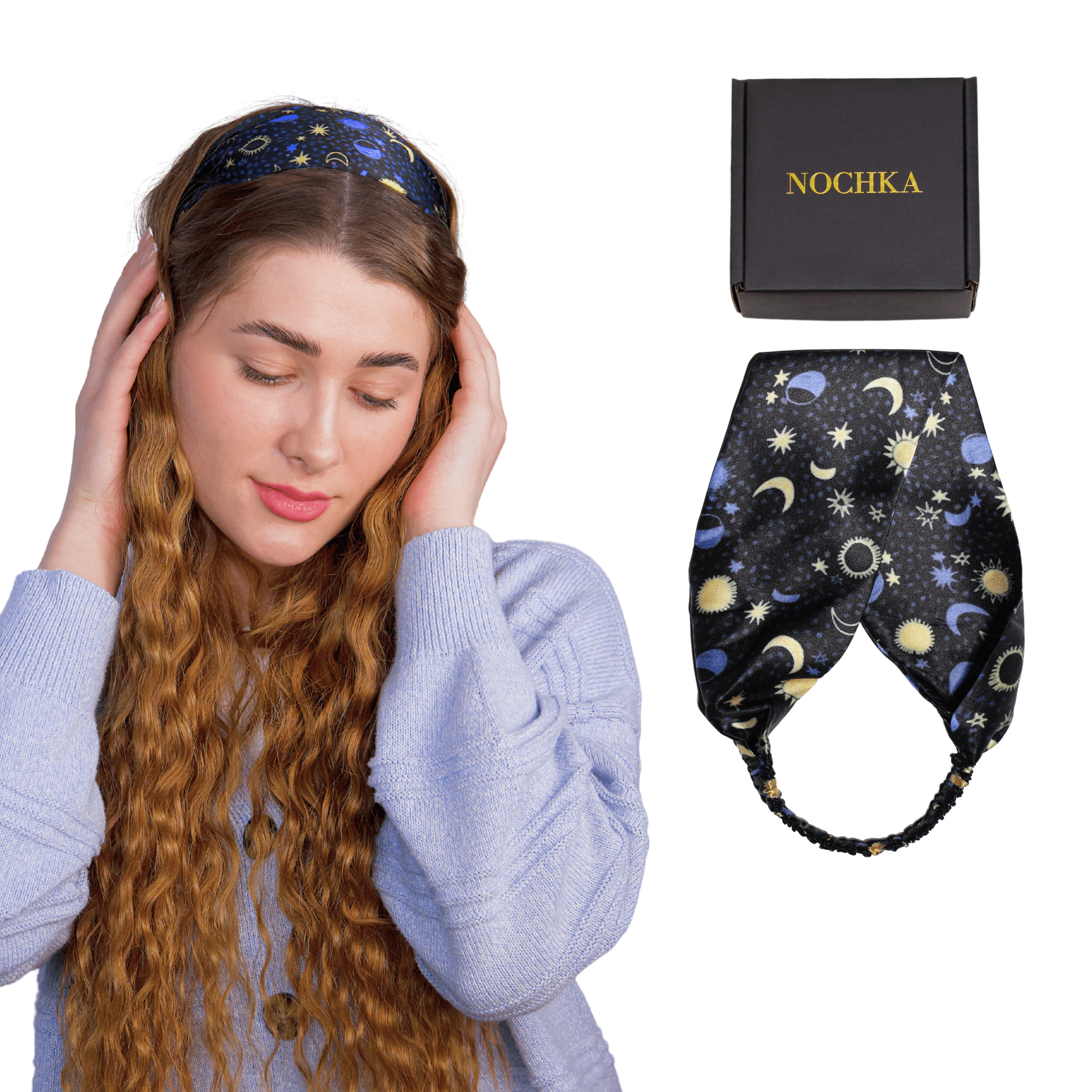 Sun and Moon Pure Silk Headband - NOCHKA
