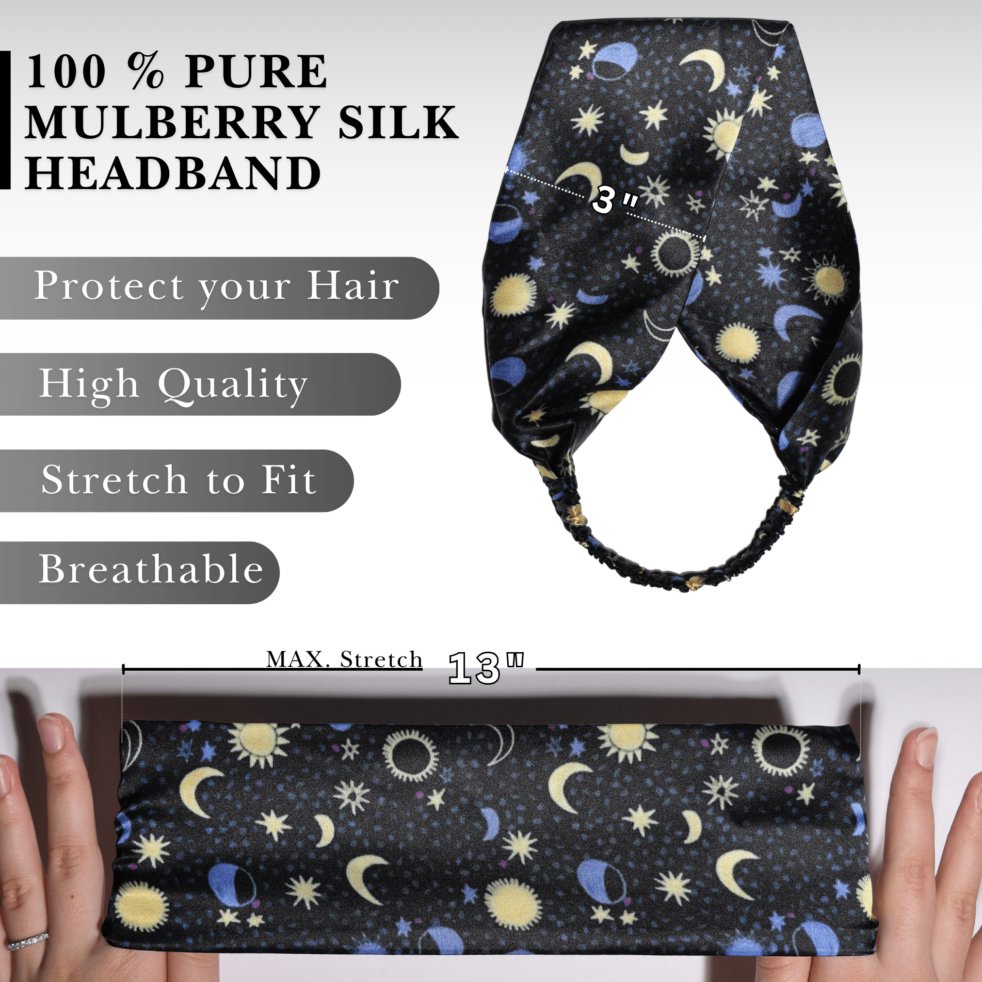 Sun and Moon Pure Silk Headband - NOCHKA
