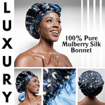 Sun & Moon Pure Mulberry Silk Bonnet – Reversible, Adjustable Fit with Silk Ties - NOCHKA
