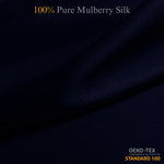 Super Dark Blue 100% Pure Mulberry Silk Fabric 19mm Cut - to - Size Silk Fabric - NOCHKA
