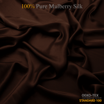 Super Dark Brown 100% Pure Mulberry Silk Fabric 19mm Cut - to - Size Silk Fabric - NOCHKA
