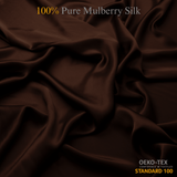 Super Dark Brown 100% Pure Mulberry Silk Fabric 19mm Cut - to - Size Silk Fabric - NOCHKA
