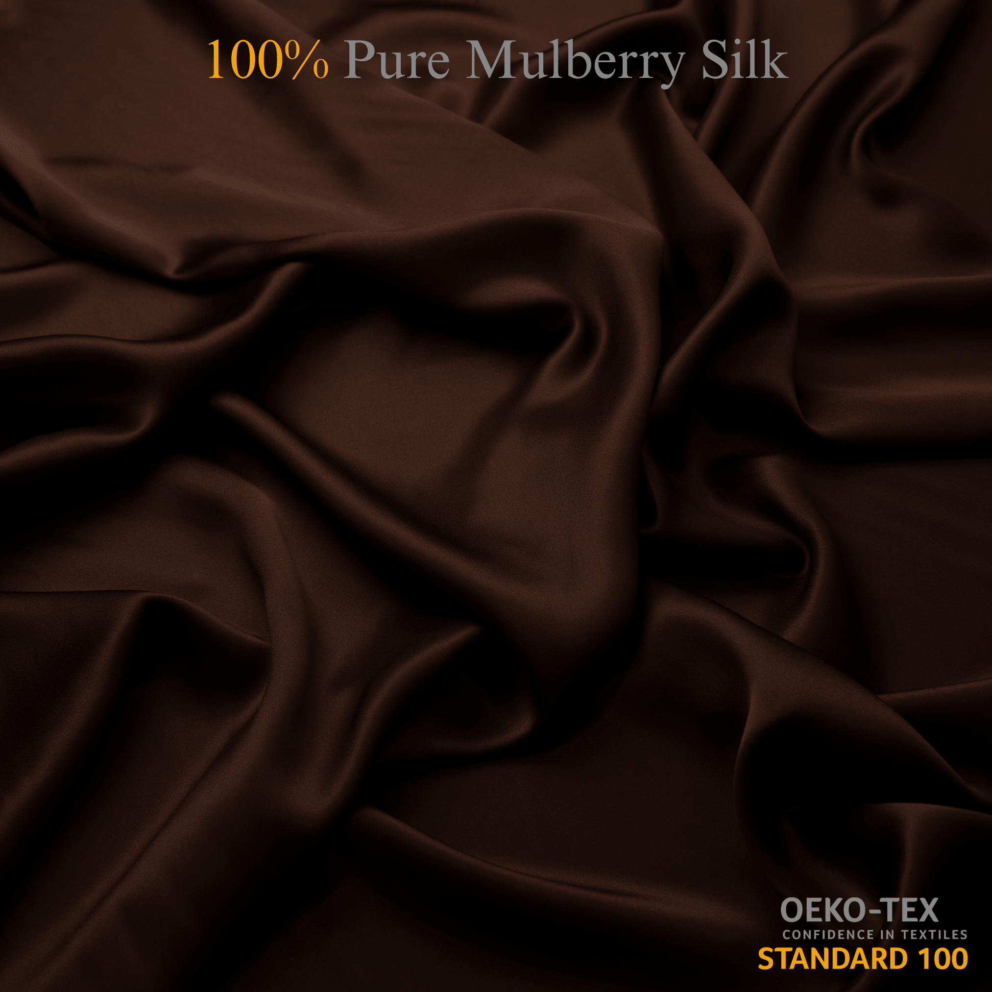 Super Dark Brown 100% Pure Mulberry Silk Fabric 19mm Cut - to - Size Silk Fabric - NOCHKA
