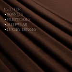 Super Dark Brown 100% Pure Mulberry Silk Fabric 19mm Cut - to - Size Silk Fabric - NOCHKA
