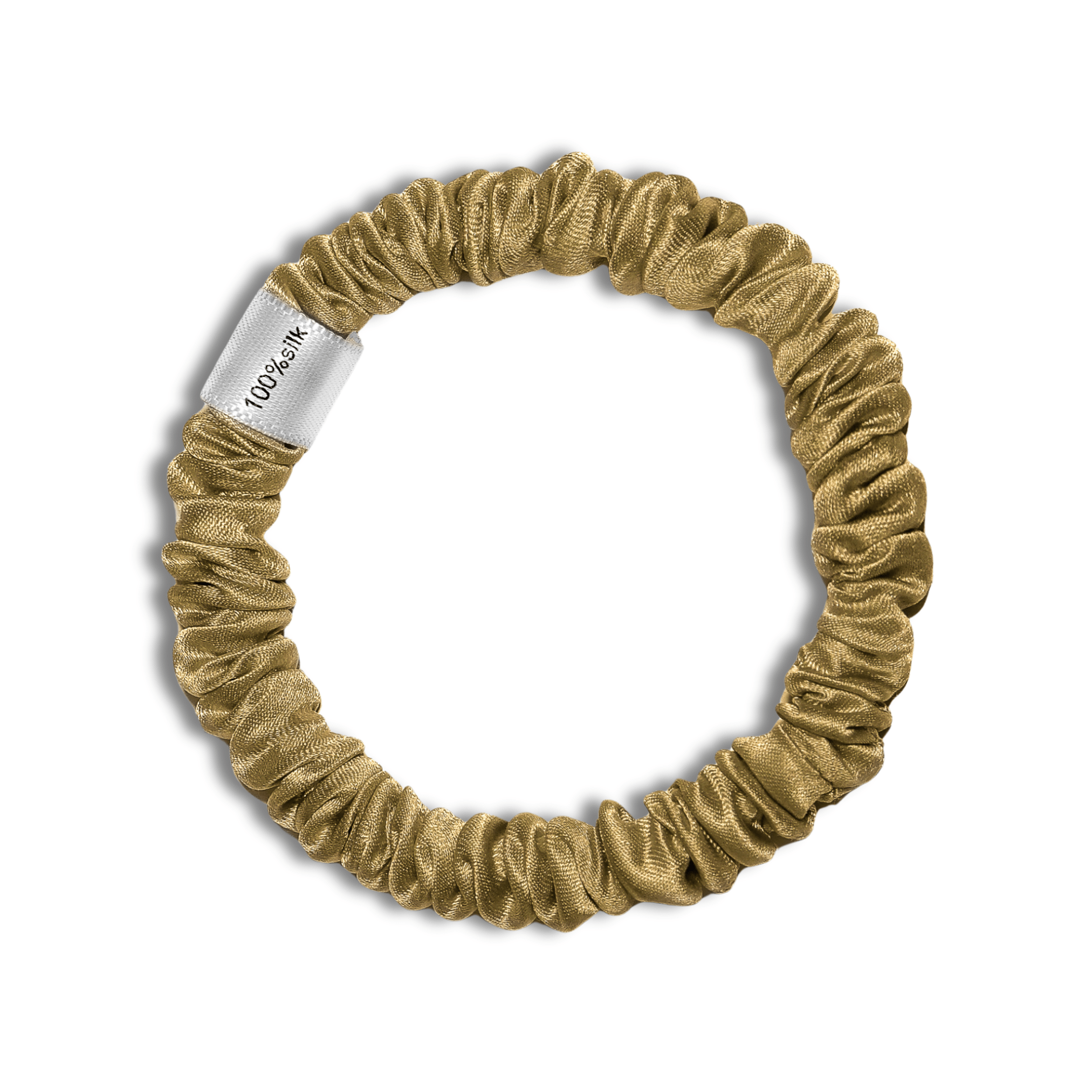 Super Ultra Thin 100% Mulberry Silk Scrunchie - Silver - NOCHKA
