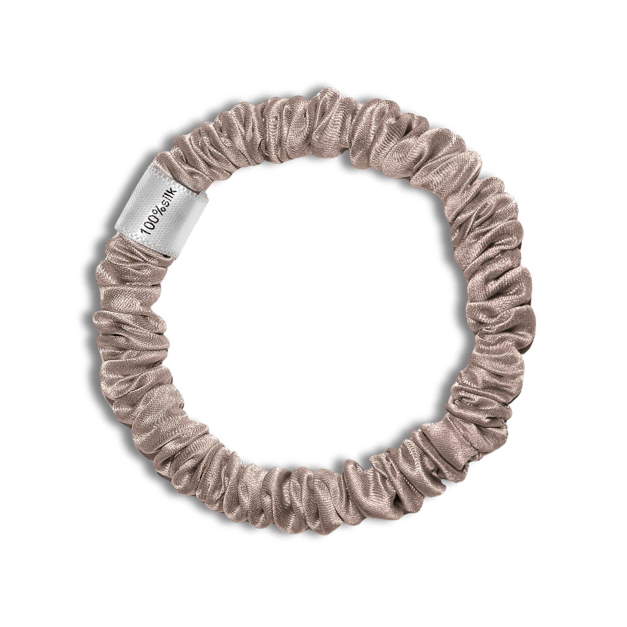 Super Ultra Thin 100% Mulberry Silk Scrunchie - Silver - NOCHKA
