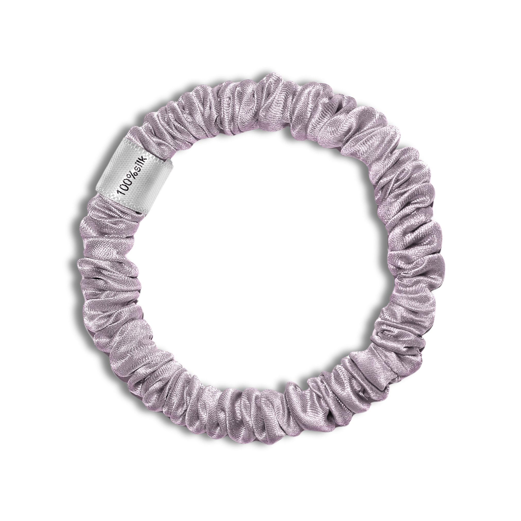Super Ultra Thin 100% Mulberry Silk Scrunchie - Silver - NOCHKA
