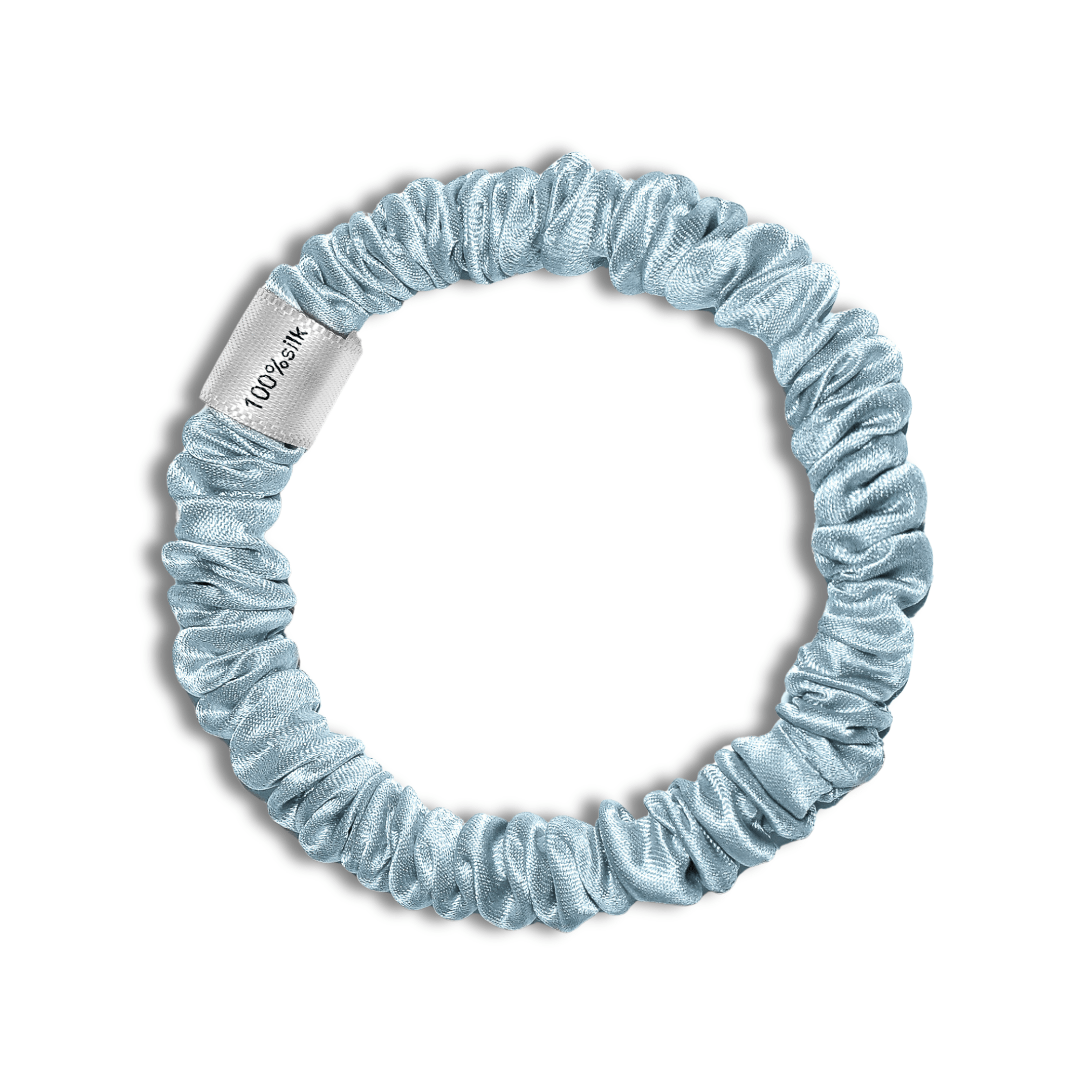 Super Ultra Thin 100% Mulberry Silk Scrunchie - Silver - NOCHKA
