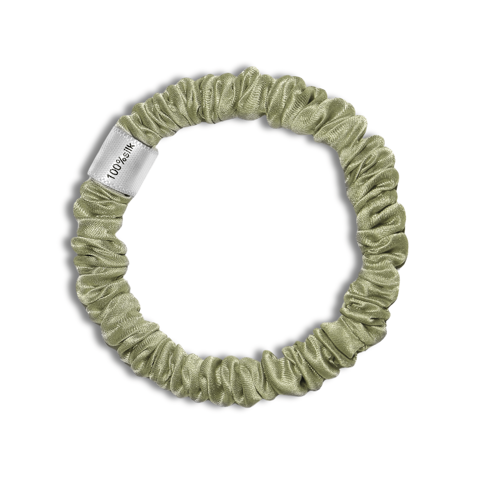 Super Ultra Thin 100% Mulberry Silk Scrunchie - Silver - NOCHKA
