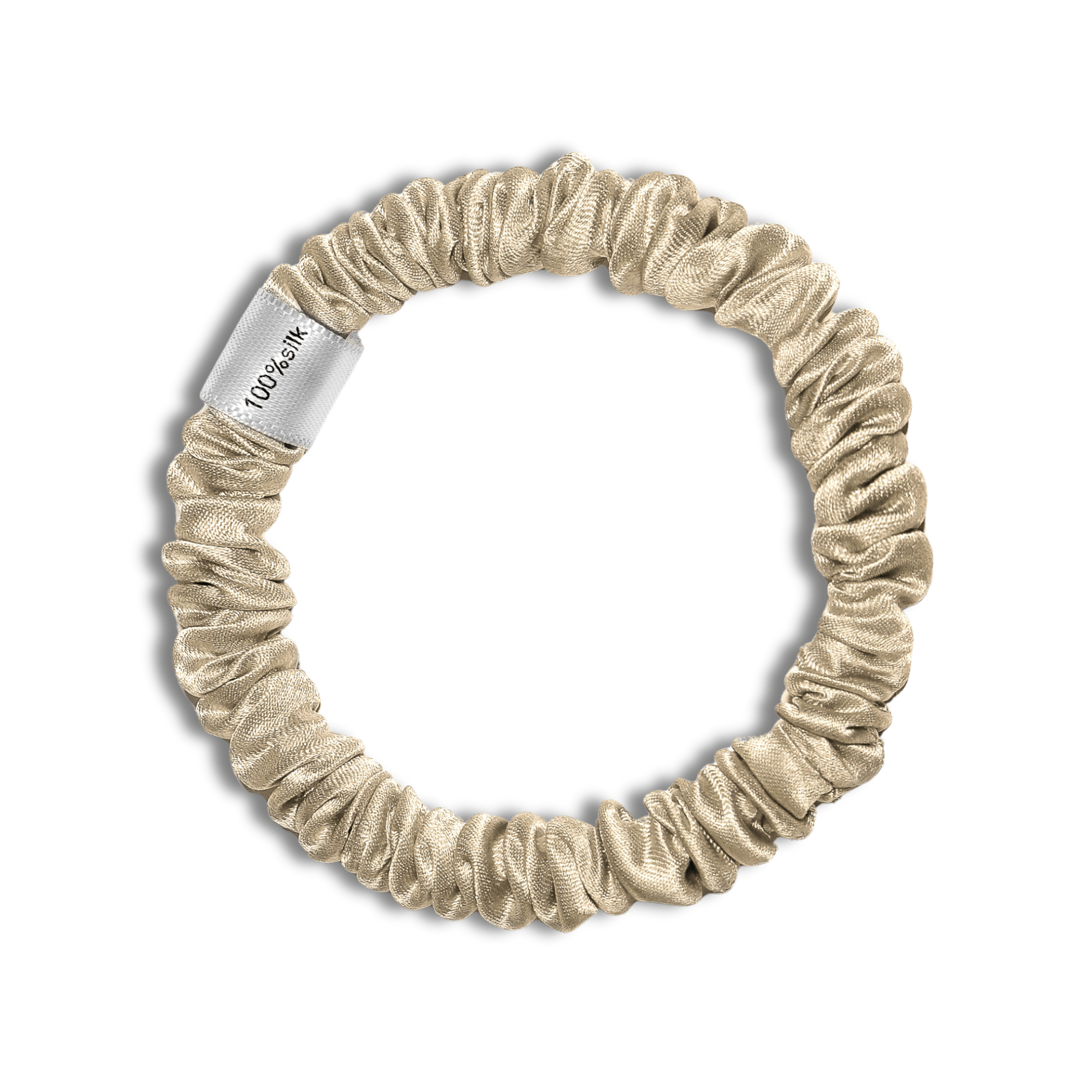 Super Ultra Thin 100% Mulberry Silk Scrunchie - Silver - NOCHKA
