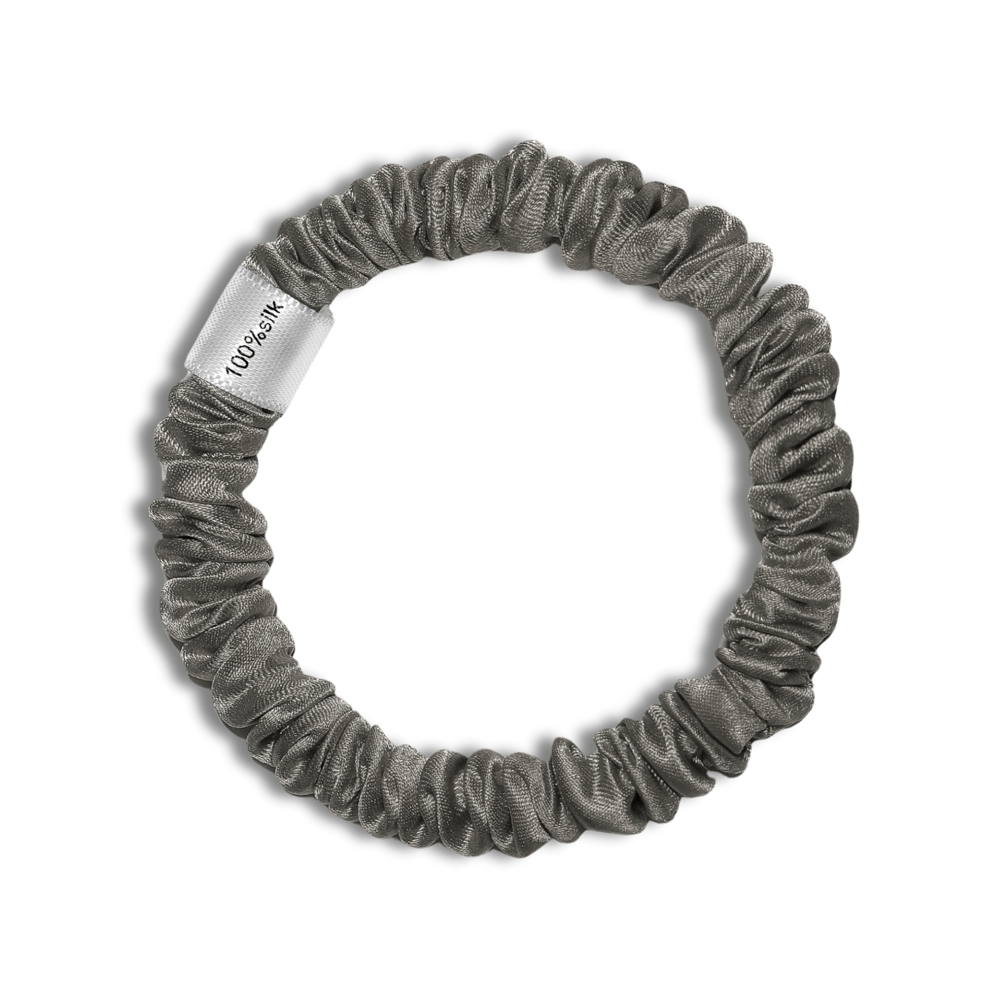 Super Ultra Thin 100% Mulberry Silk Scrunchie - Silver - NOCHKA
