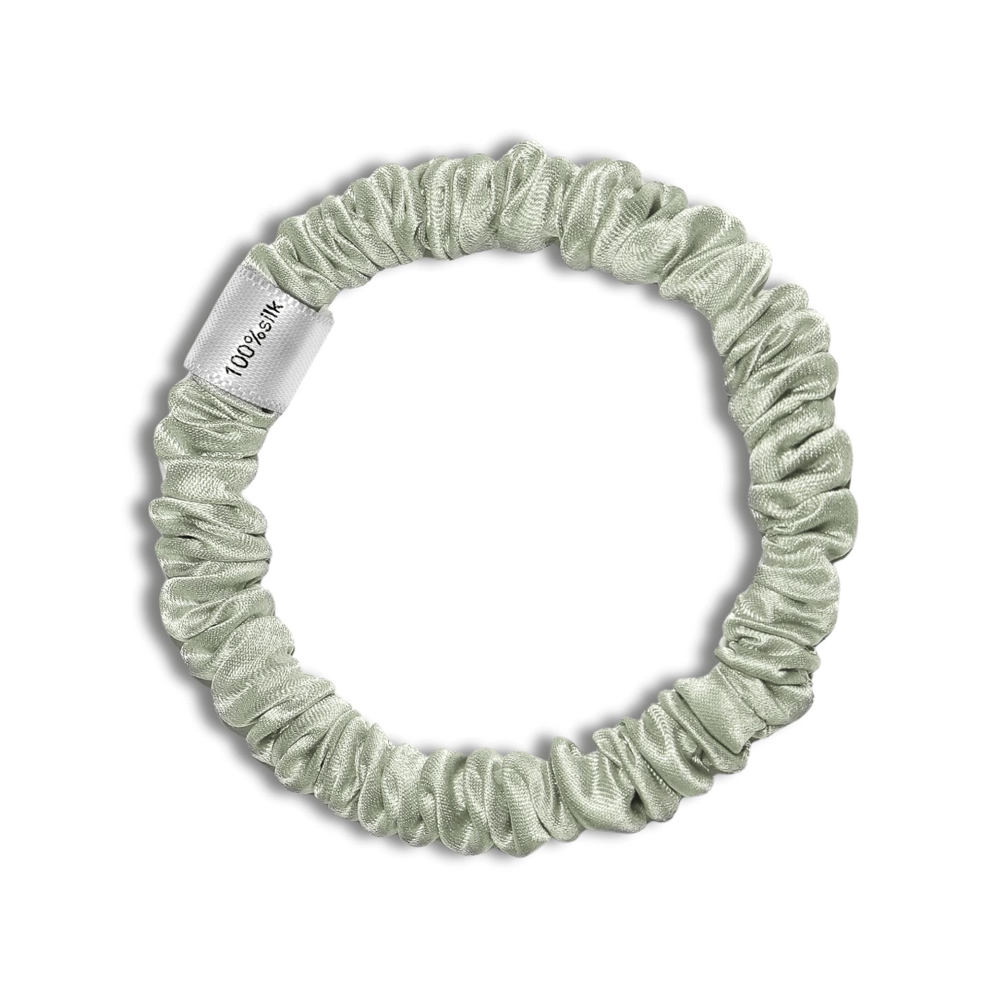 Super Ultra Thin 100% Mulberry Silk Scrunchie - Silver - NOCHKA
