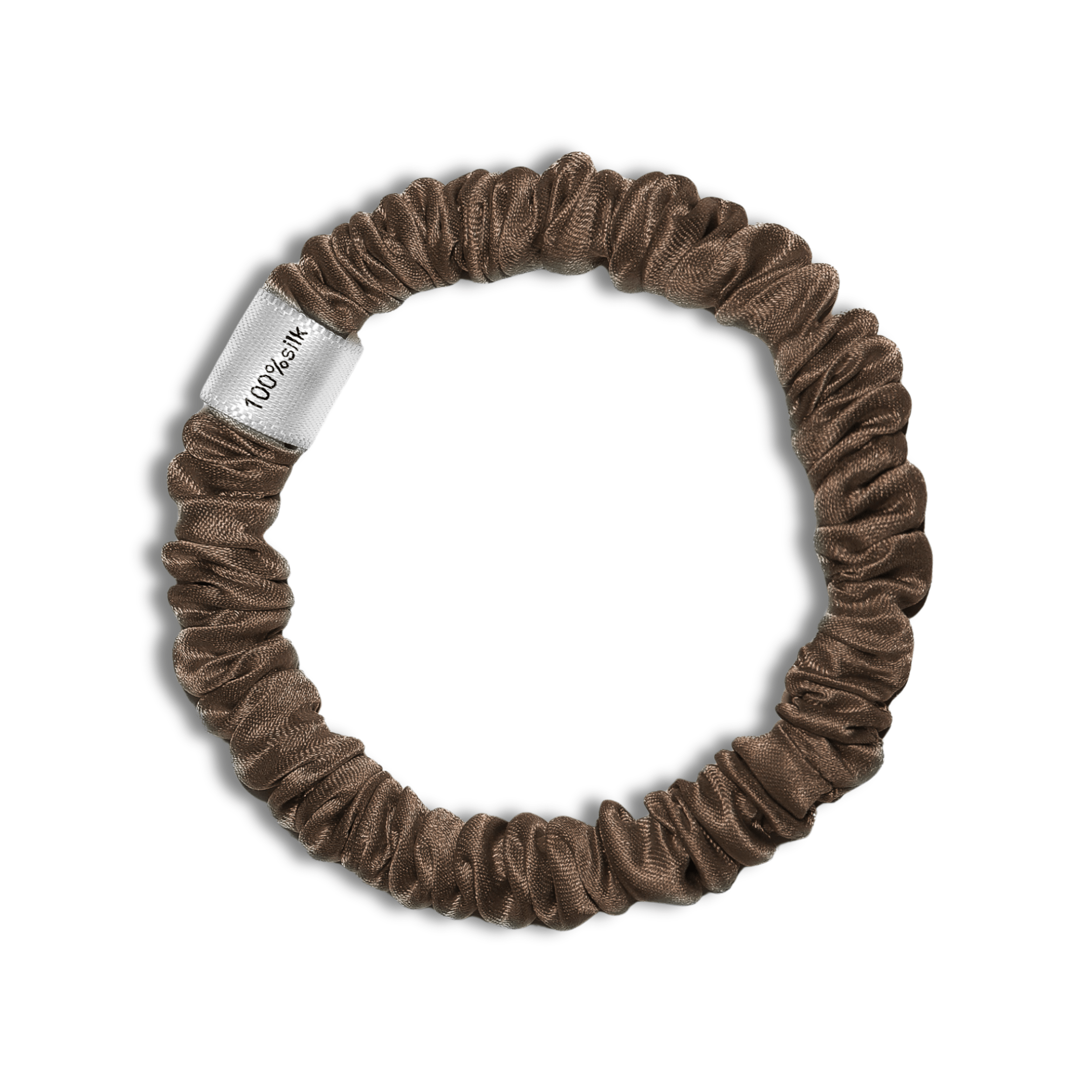 Super Ultra Thin 100% Mulberry Silk Scrunchie - Silver - NOCHKA
