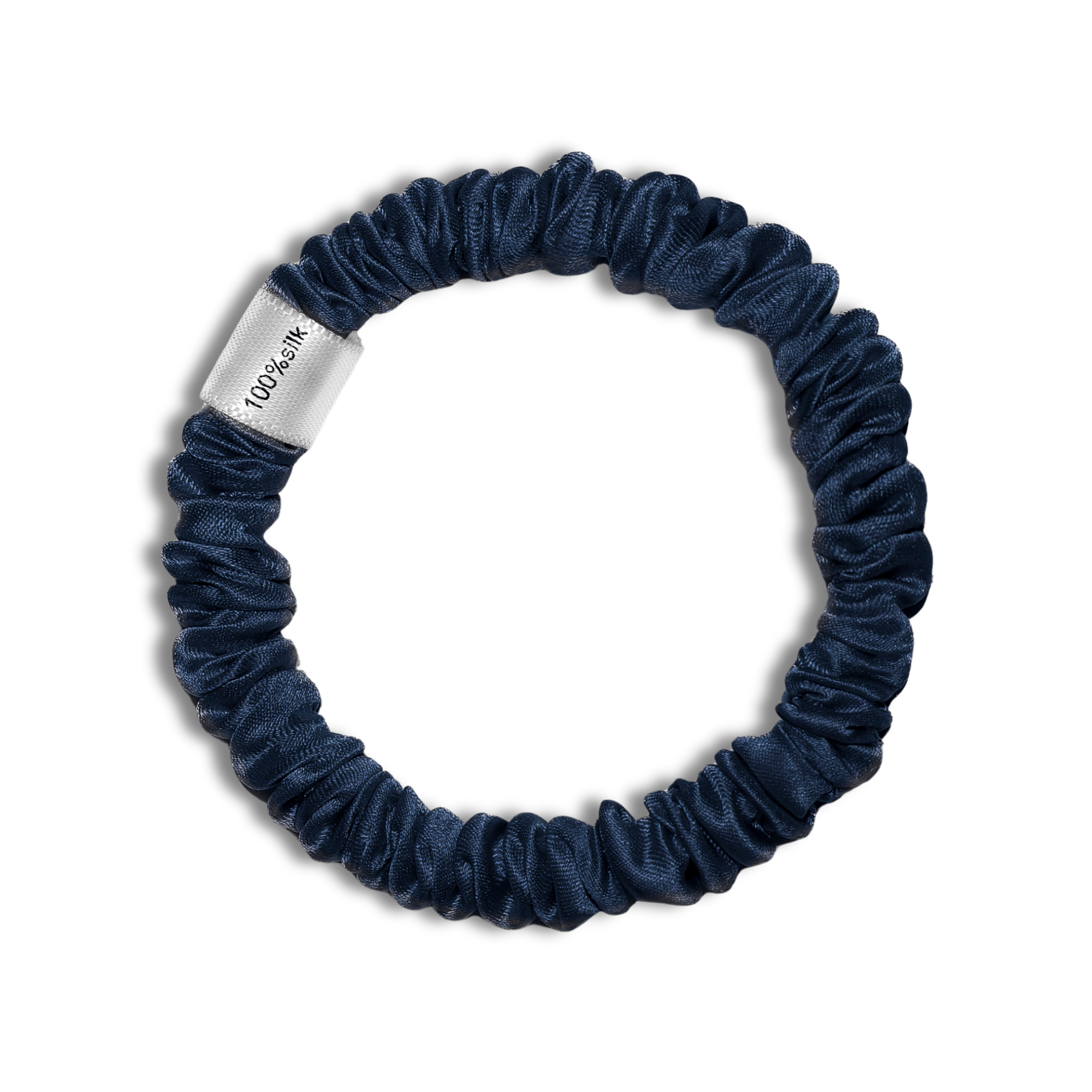 Super Ultra Thin 100% Mulberry Silk Scrunchie - Silver - NOCHKA
