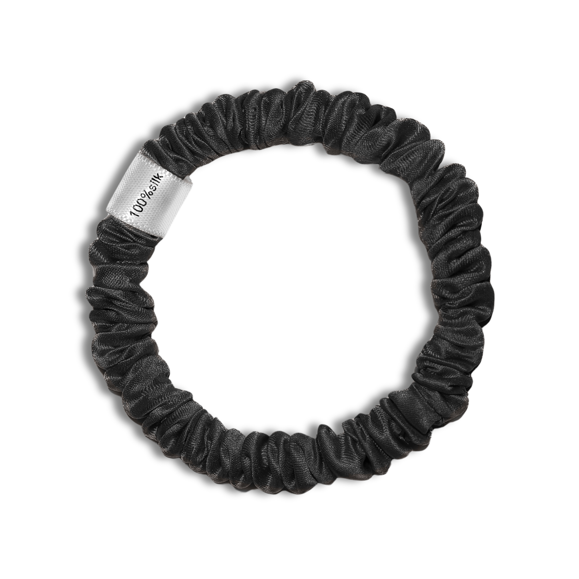 Super Ultra Thin 100% Mulberry Silk Scrunchie - Silver - NOCHKA
