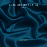 Tapestry Blue 100% Pure Mulberry Silk Fabric 19mm Cut - to - Size Silk Fabric - NOCHKA
