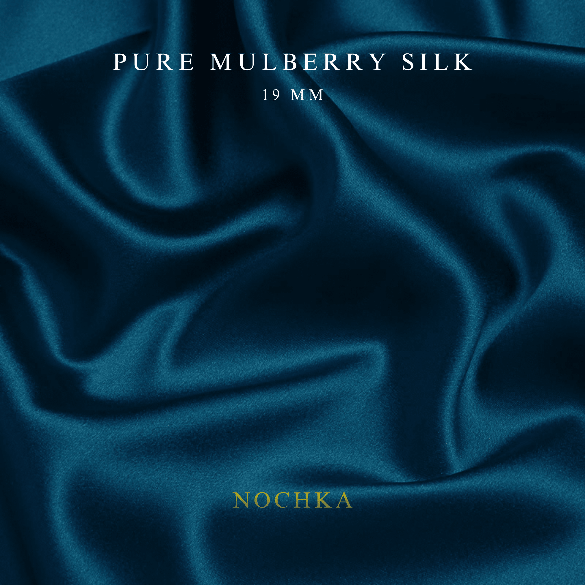 Tapestry Blue 100% Pure Mulberry Silk Fabric 19mm Cut - to - Size Silk Fabric - NOCHKA
