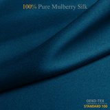 Tapestry Blue 100% Pure Mulberry Silk Fabric 19mm Cut - to - Size Silk Fabric - NOCHKA
