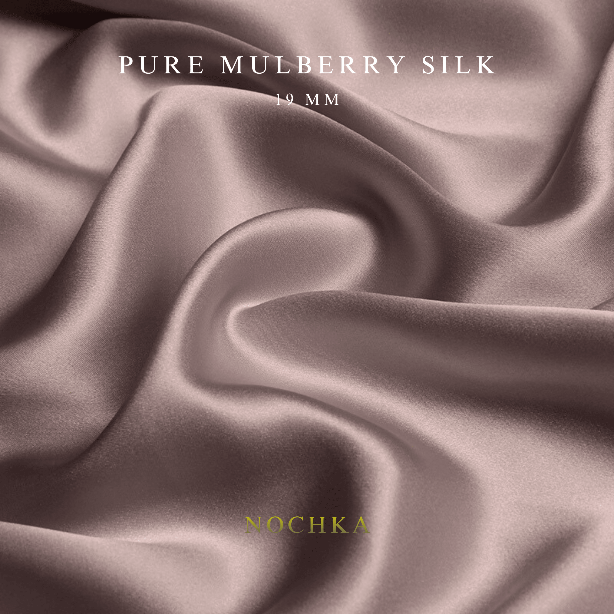 Taupe 100% Pure Mulberry Silk Fabric 19mm Cut - to - Size Silk Fabric - NOCHKA
