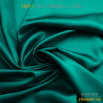 Teal 100% Pure Mulberry Silk Fabric 19mm Cut - to - Size Silk Fabric - NOCHKA
