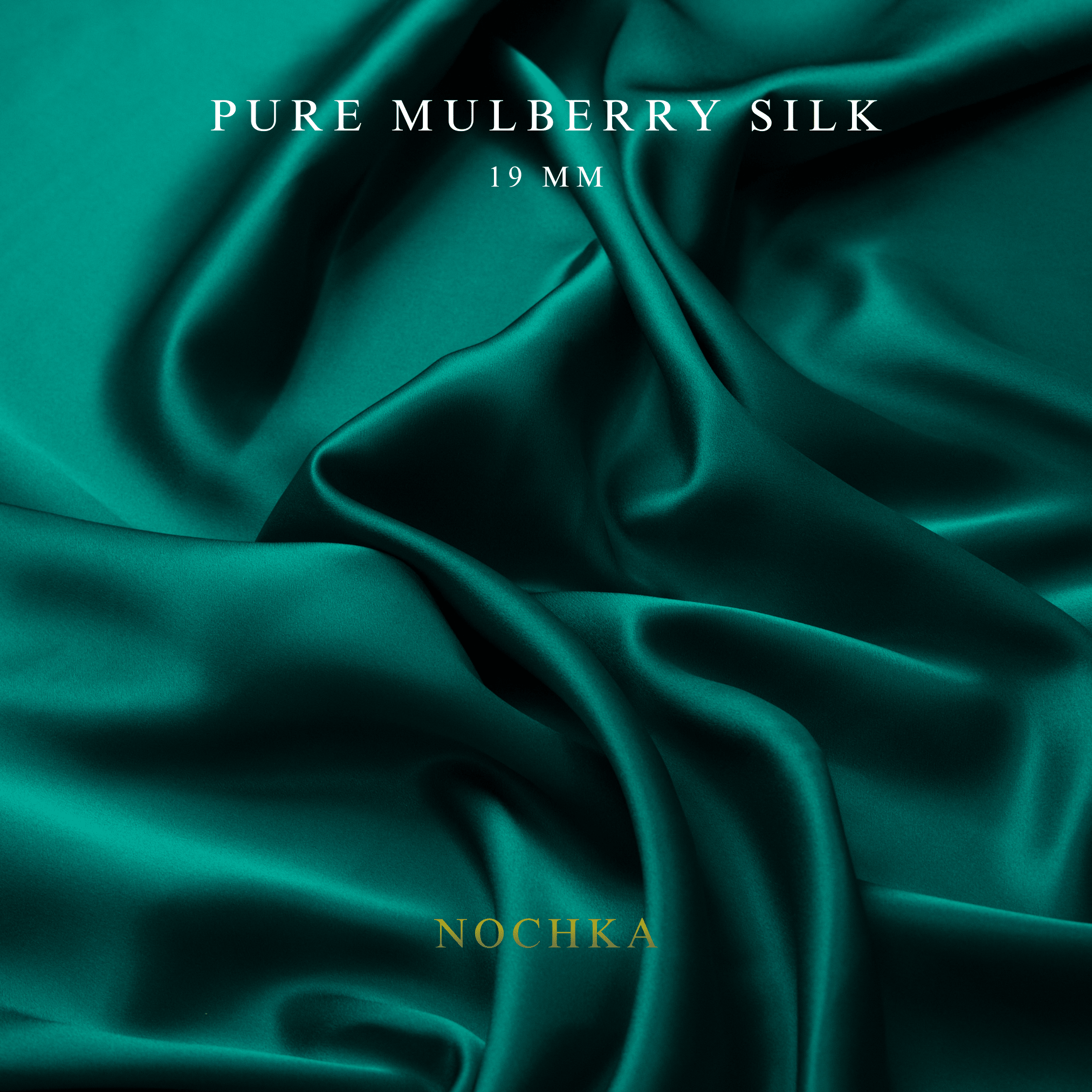 Teal 100% Pure Mulberry Silk Fabric 19mm Cut - to - Size Silk Fabric - NOCHKA

