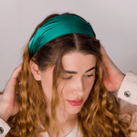Teal Pure Silk Headband - NOCHKA
