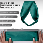 Teal Pure Silk Headband - NOCHKA
