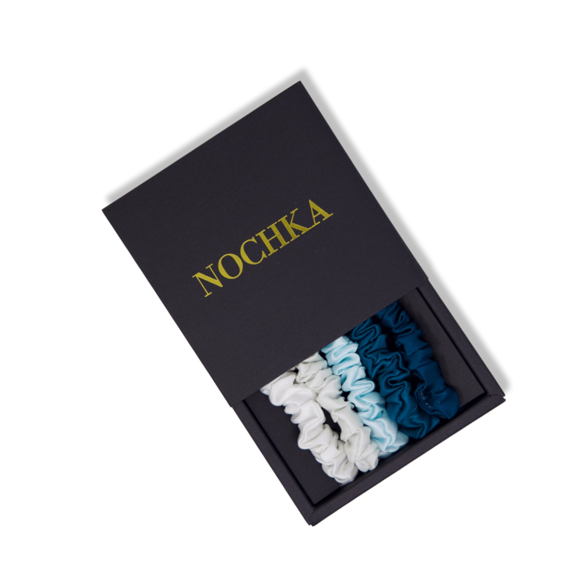 Teal Shades Ultra - Skinny Silk Scrunchies (Set of 5) - NOCHKA
