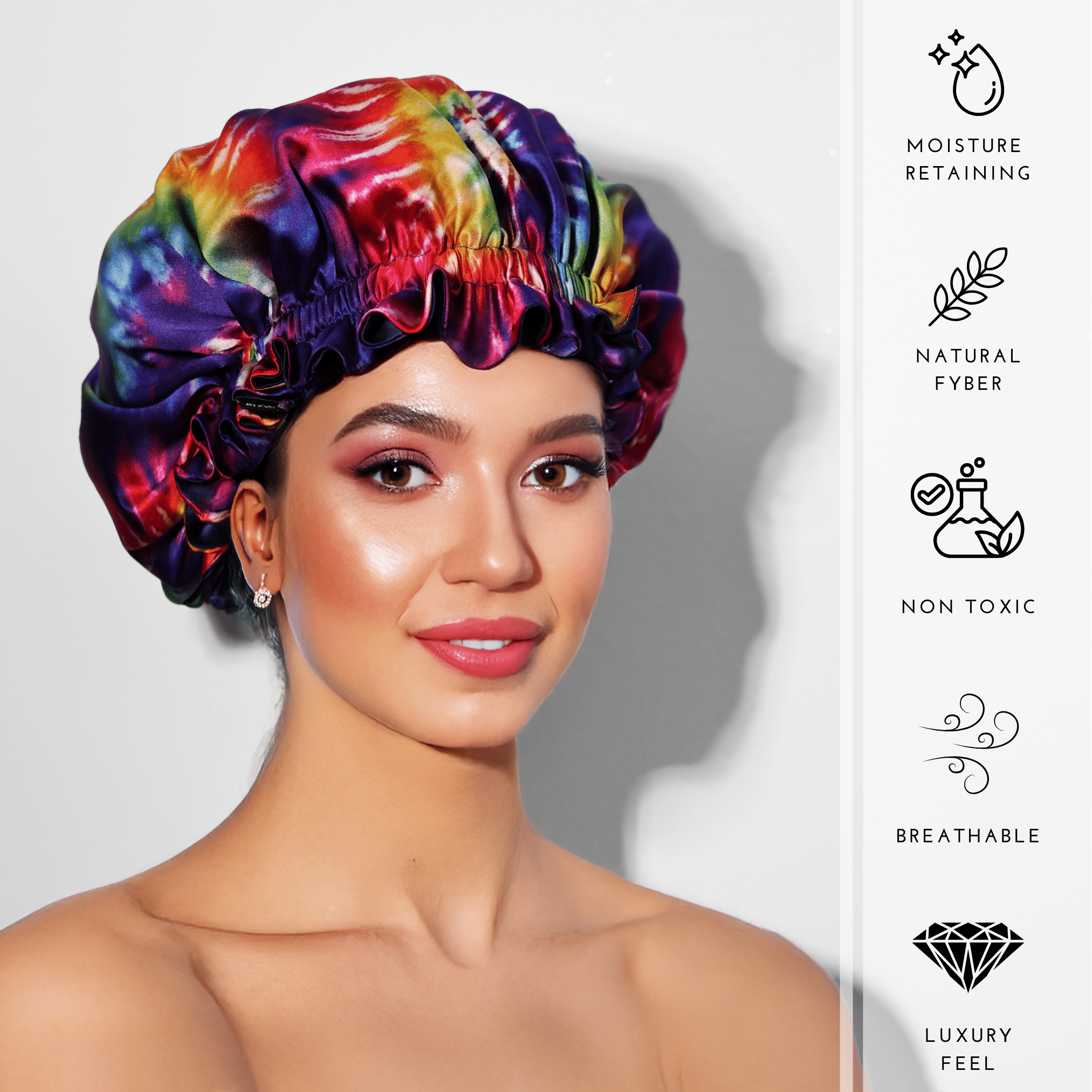 Tie Dye Pure Mulberry Silk Bonnet – Reversible & Durable - NOCHKA
