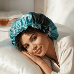 Turquoise Tie Dye Pure Mulberry Silk Bonnet – Reversible & Durable - NOCHKA
