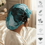 Turquoise Tie Dye Pure Mulberry Silk Bonnet – Reversible & Durable - NOCHKA

