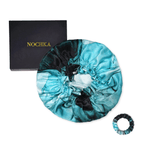 Turquoise Tie Dye Pure Mulberry Silk Bonnet – Reversible & Durable - NOCHKA
